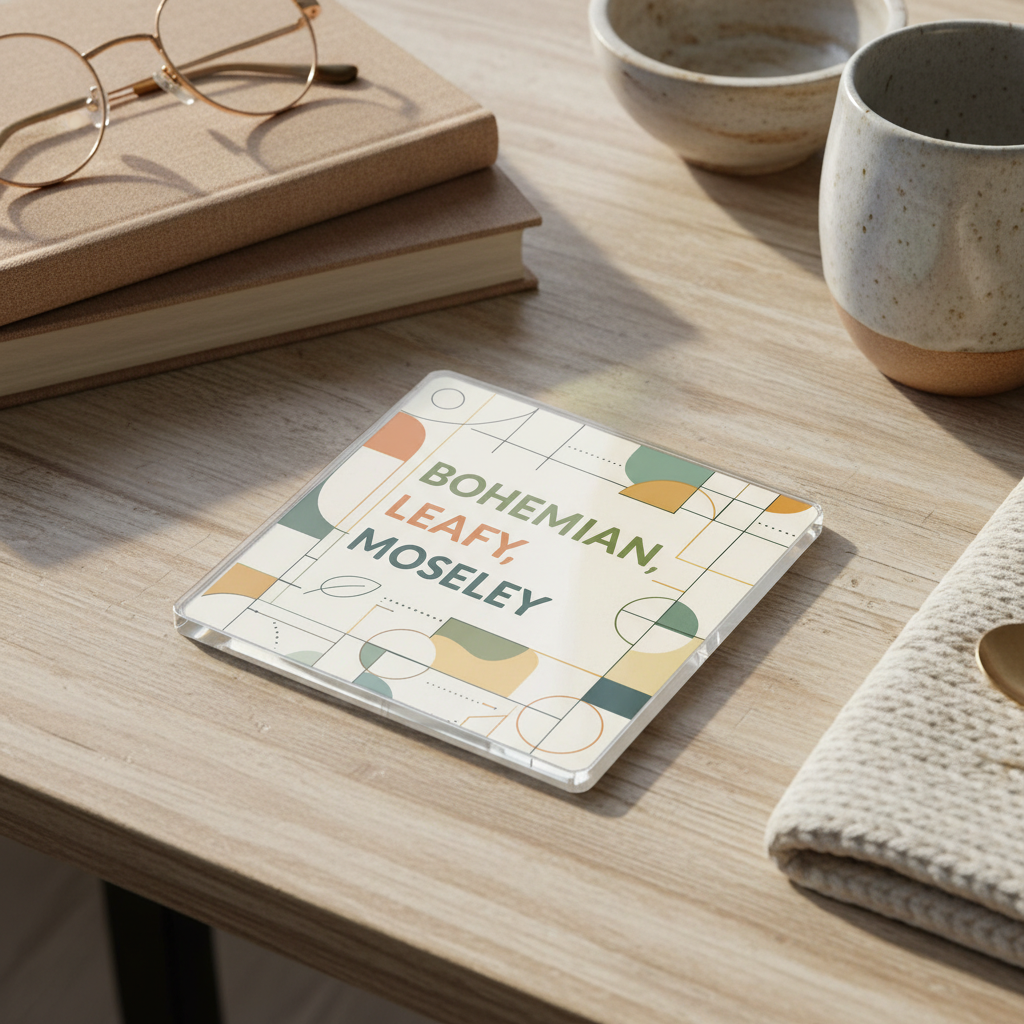 Moseley - Coaster - Geometric Lines - Word Stack