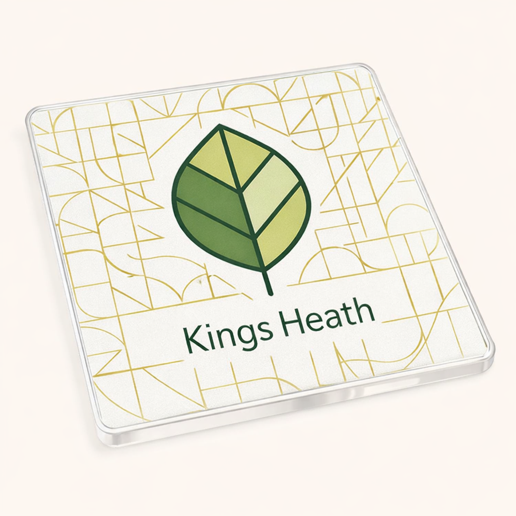 Kings Heath - Coaster - Geometric Lines - Leaf