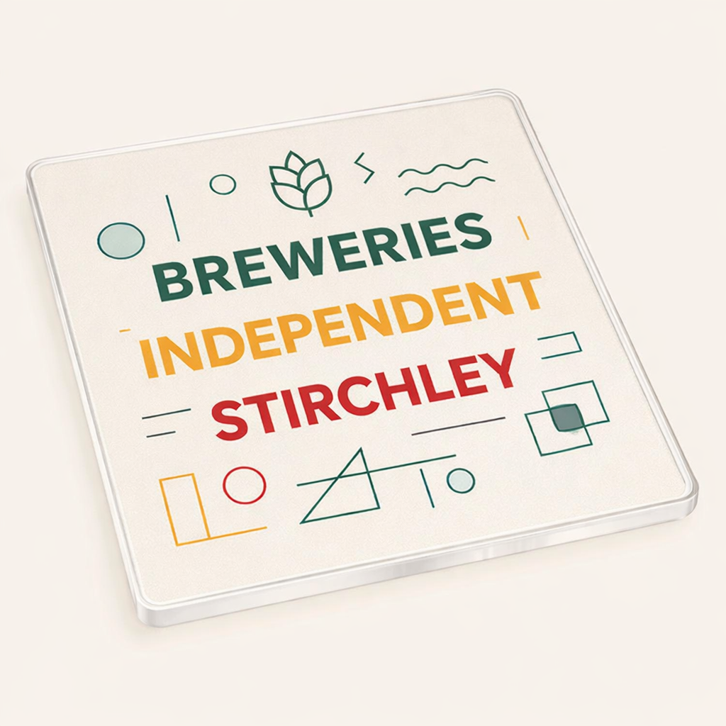 Stirchley - Coaster - Geometric Lines - Word Stack