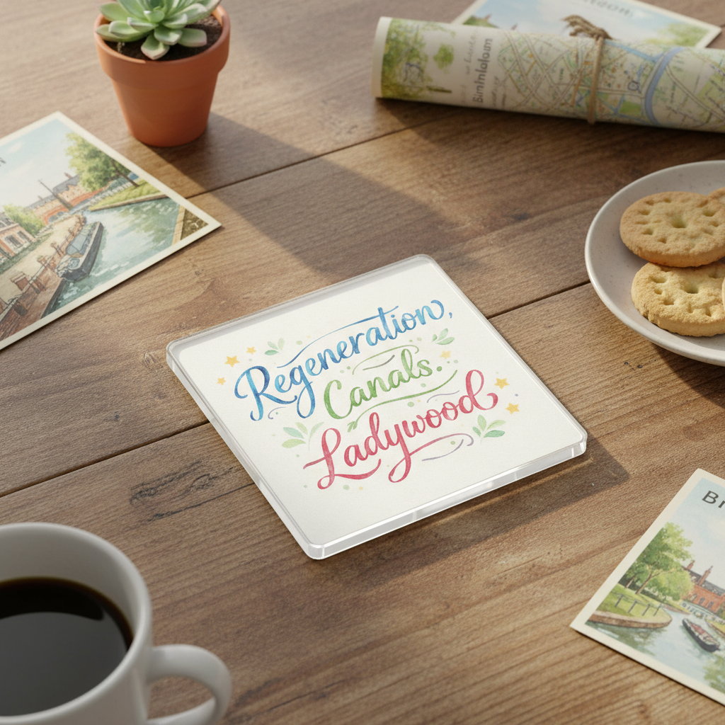 Ladywood - Coaster - Soft Watercolours - Word Stack