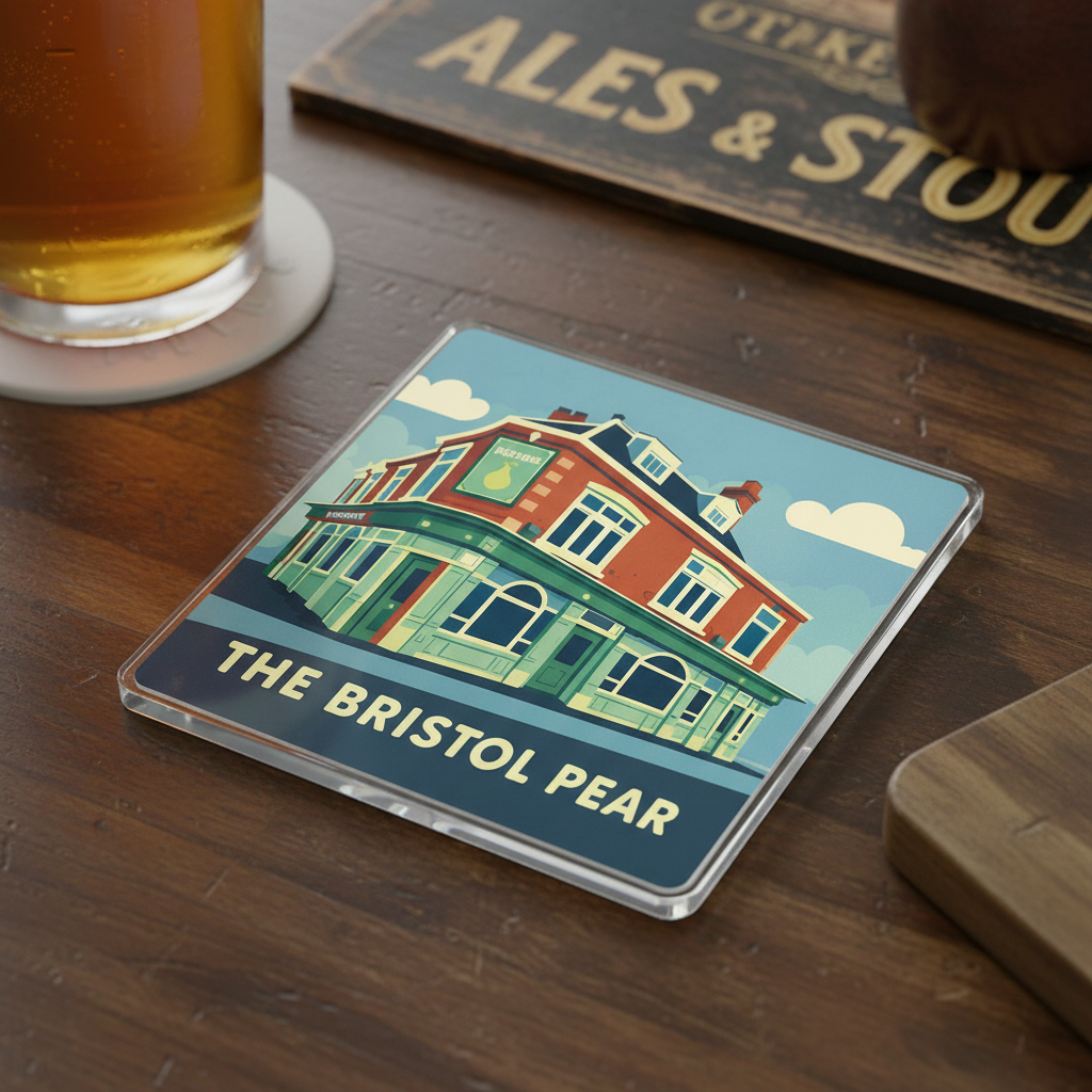 Selly Oak - Coaster - Mid-Century Retro - The Bristol Pear Pub