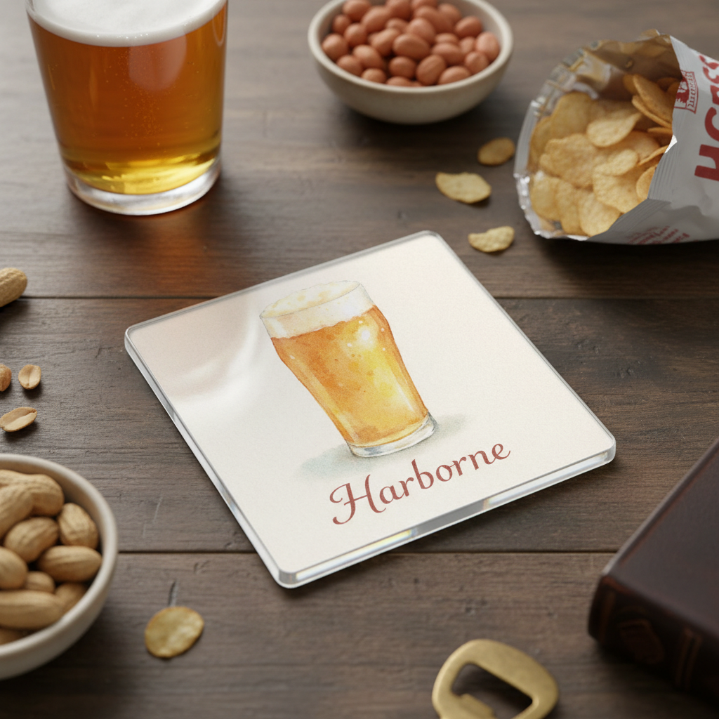 Harborne - Coaster - Soft Watercolours - Beer Glass