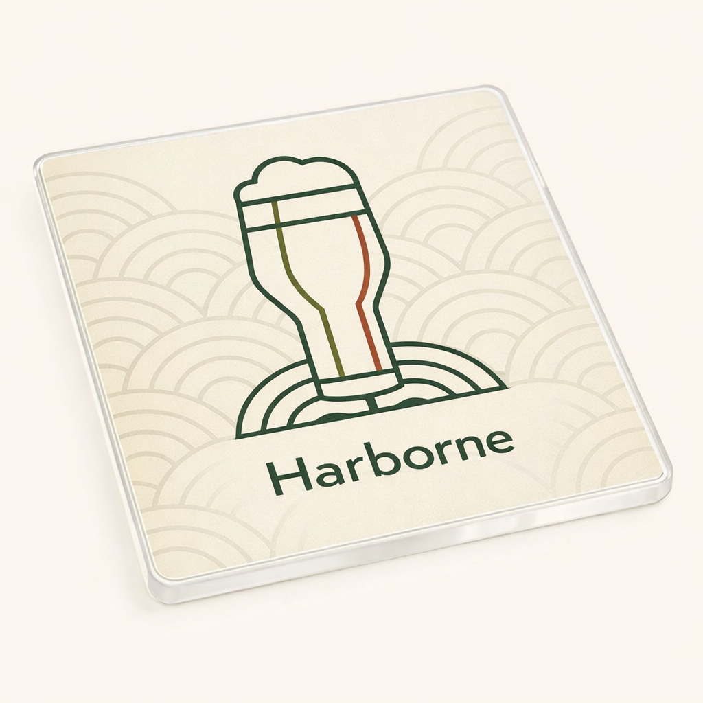 Harborne - Coaster - Geometric Lines - Beer Glass