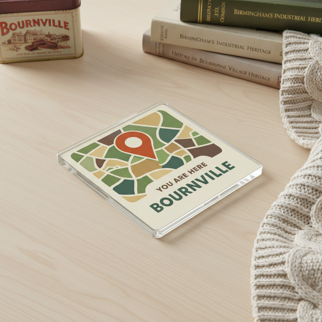 Bournville - Coaster - Mid-Century Retro - Location Pin