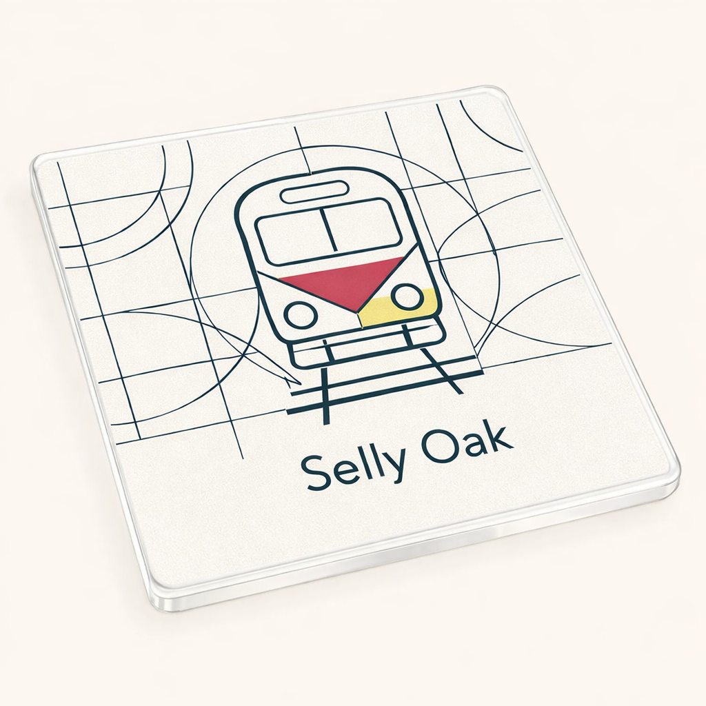 Selly Oak - Coaster - Geometric Lines - Train