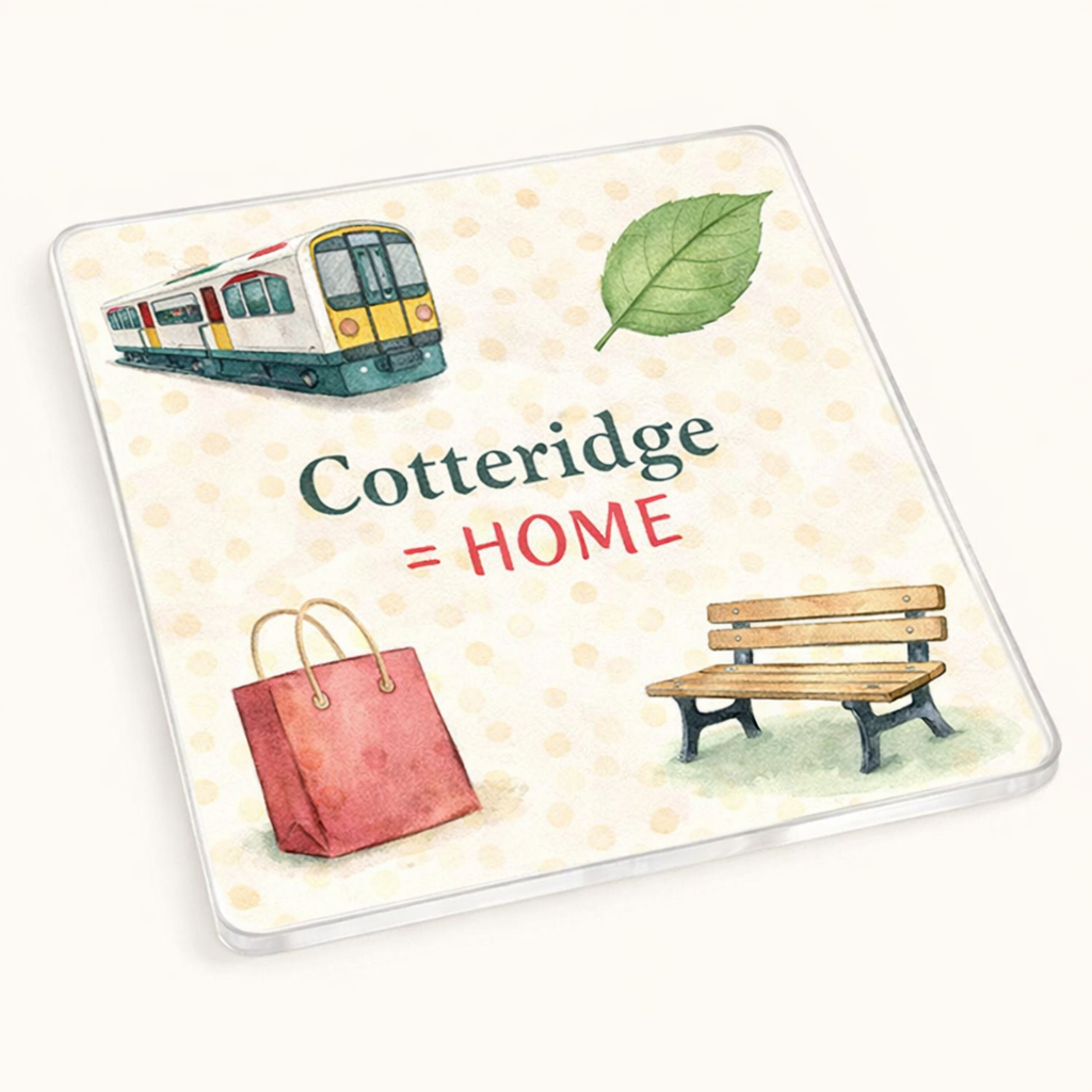 Cotteridge - Coaster - Soft Watercolours - Local Icons