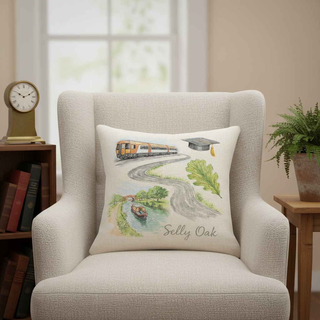 Selly Oak - Cushion - Whimsical Illustrations Design