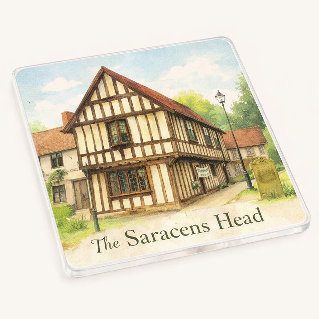 Kings Norton - Coaster - Soft Watercolours - The Saracen's Head Pub