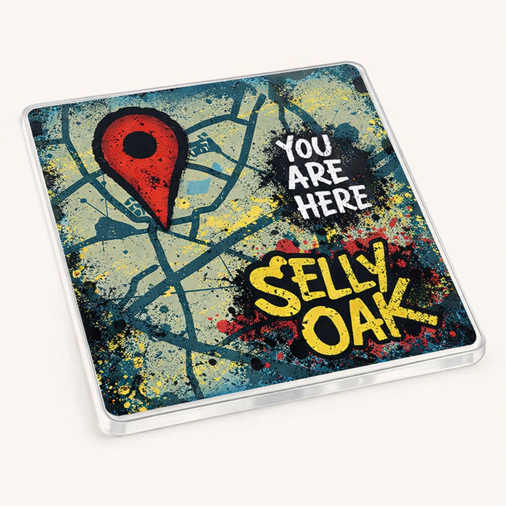 Selly Oak - Coaster - Urban Street Art - Location Pin