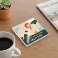 Selly Oak - Coaster - Mid-Century Retro - Location Pin