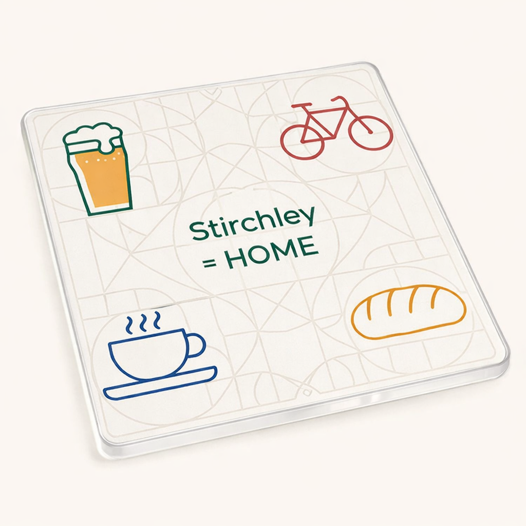 Stirchley - Coaster - Geometric Lines - Local Icons
