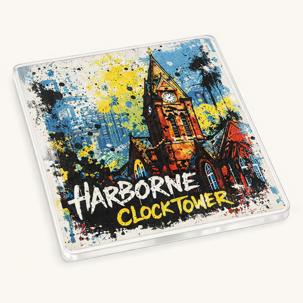 Harborne - Coaster - Urban Street Art - Harborne Clock Tower