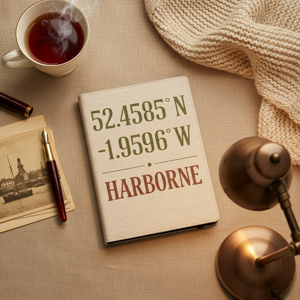 Harborne - Notepad - Minimalist Coordinates Design