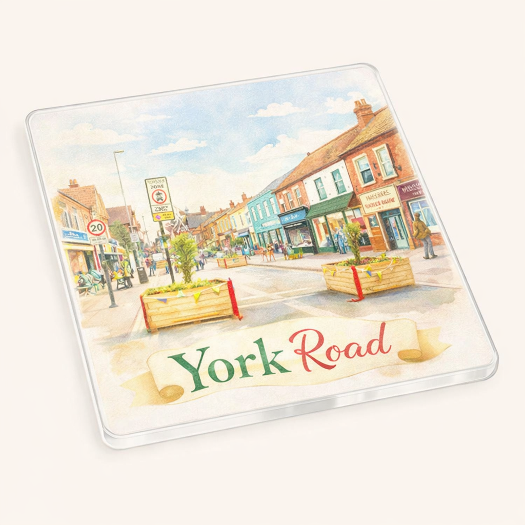 Kings Heath - Coaster - Soft Watercolours - York Road