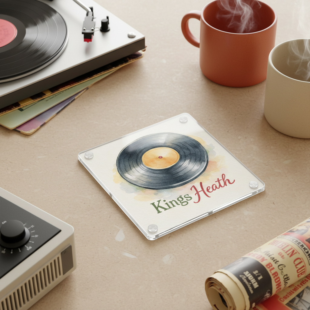 Kings Heath - Coaster - Soft Watercolours - Vinyl Record