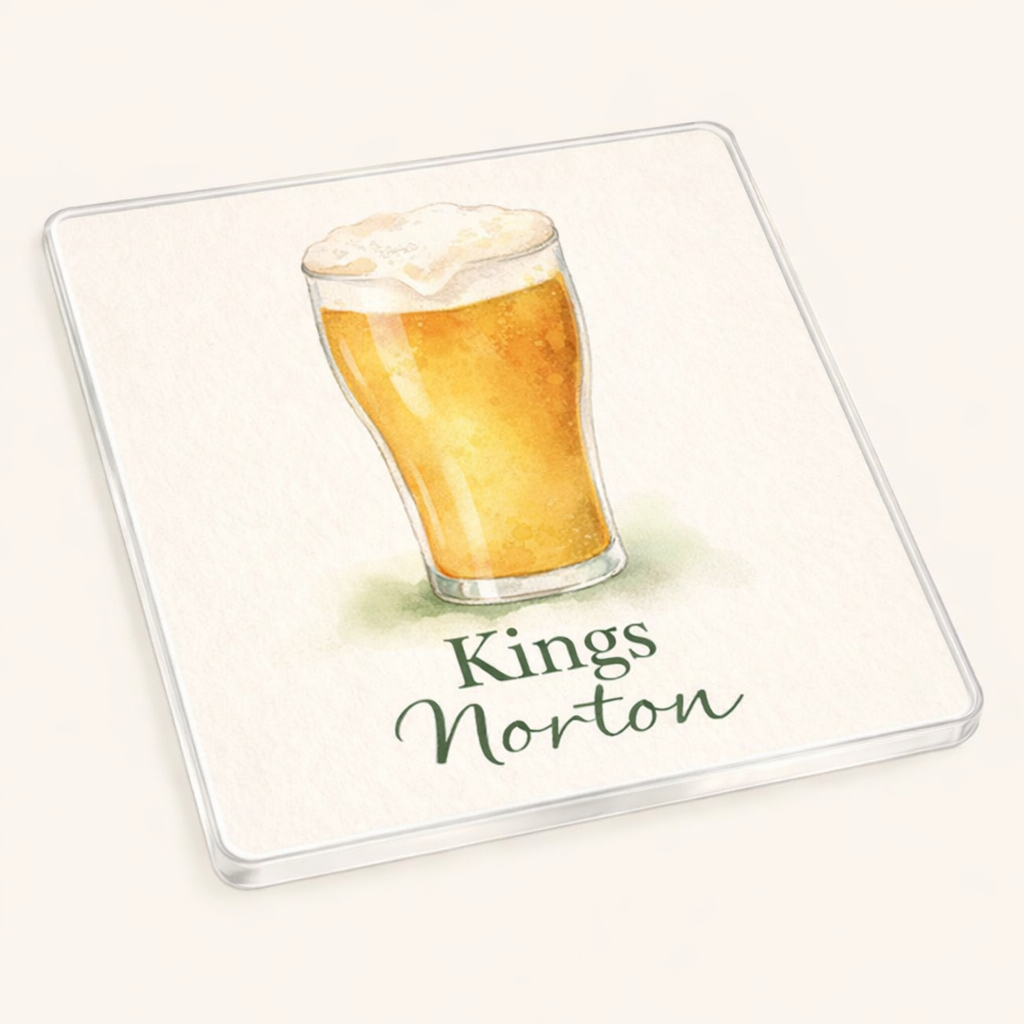 Kings Norton - Coaster - Soft Watercolours - Beer Glass
