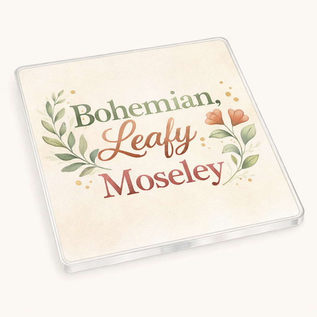Moseley - Coaster - Soft Watercolours - Word Stack