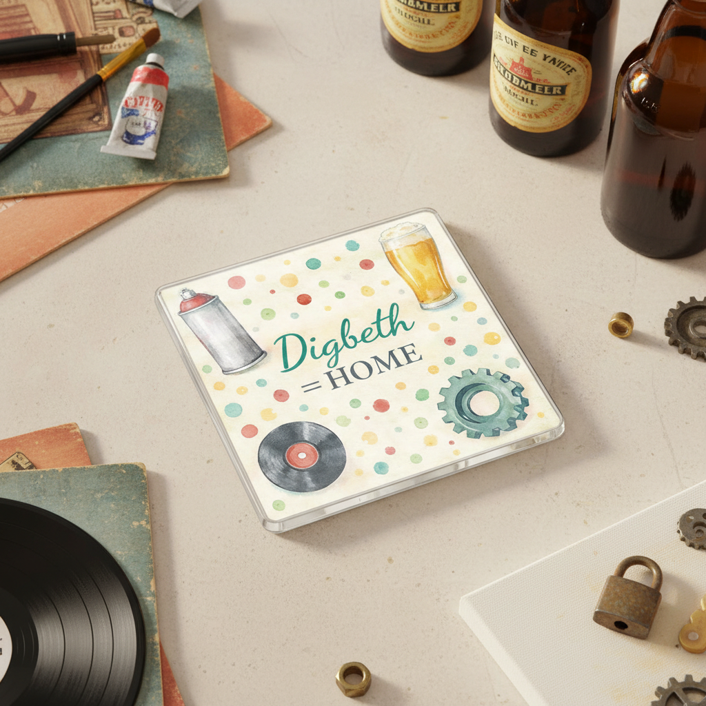 Digbeth - Coaster - Soft Watercolours - Local Icons