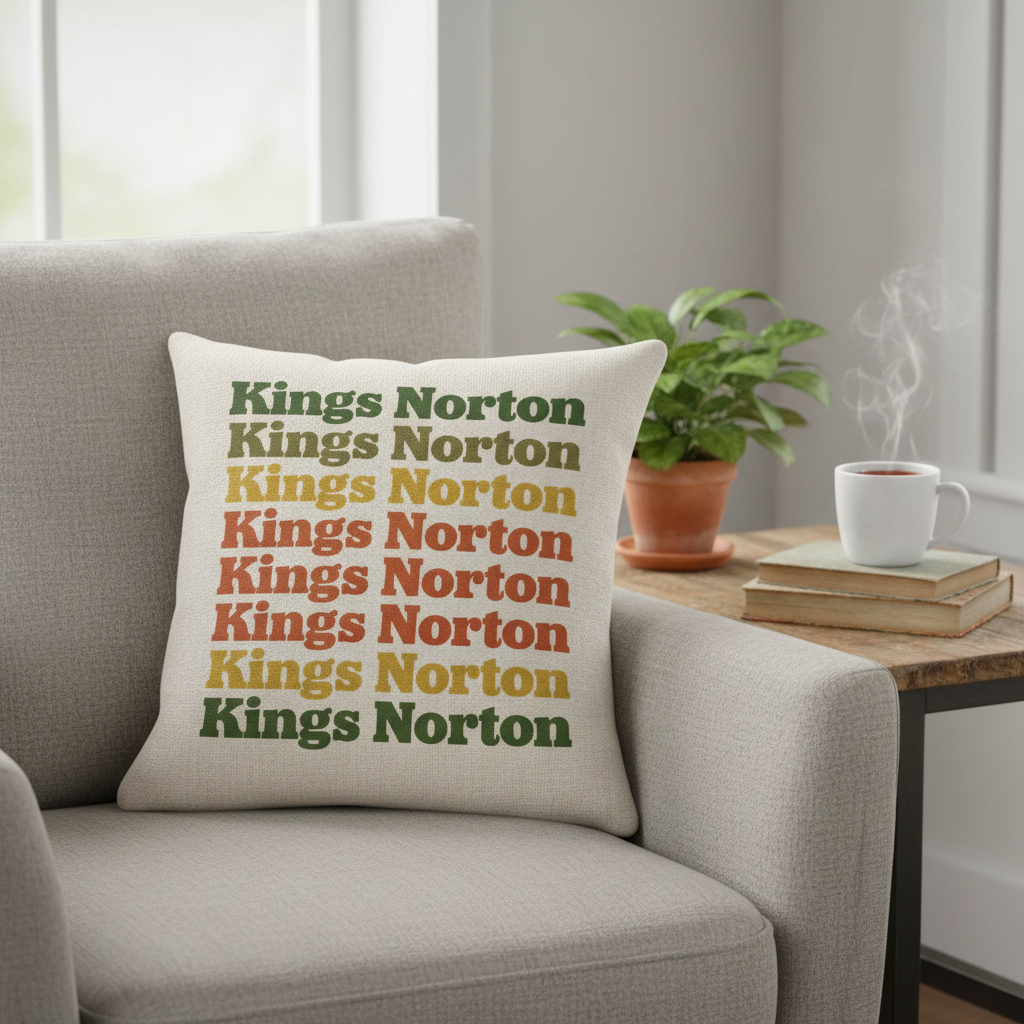 Kings Norton - Cushion - Retro Typography Design