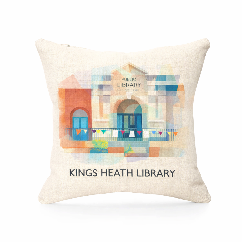 Kings Heath - Cushion - Vibrant Geometry Design - Kings Heath Library