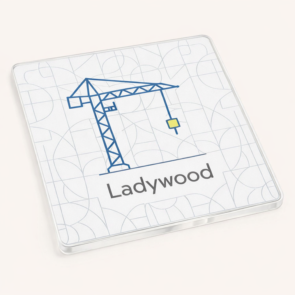 Ladywood - Coaster - Geometric Lines - Construction Crane