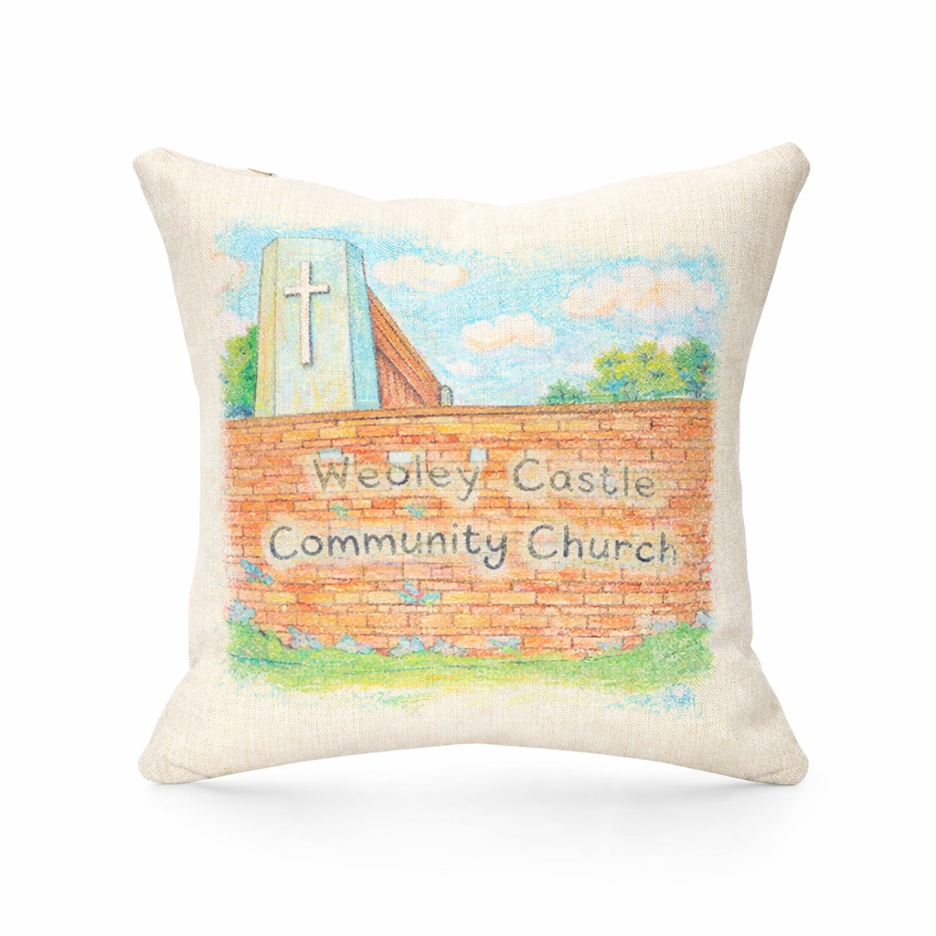 Weoley Castle - Cushion - Artistic Illustration Design - Weoley Castle Community Church