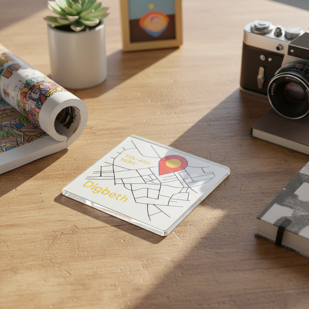 Digbeth - Coaster - Geometric Lines - Location Pin