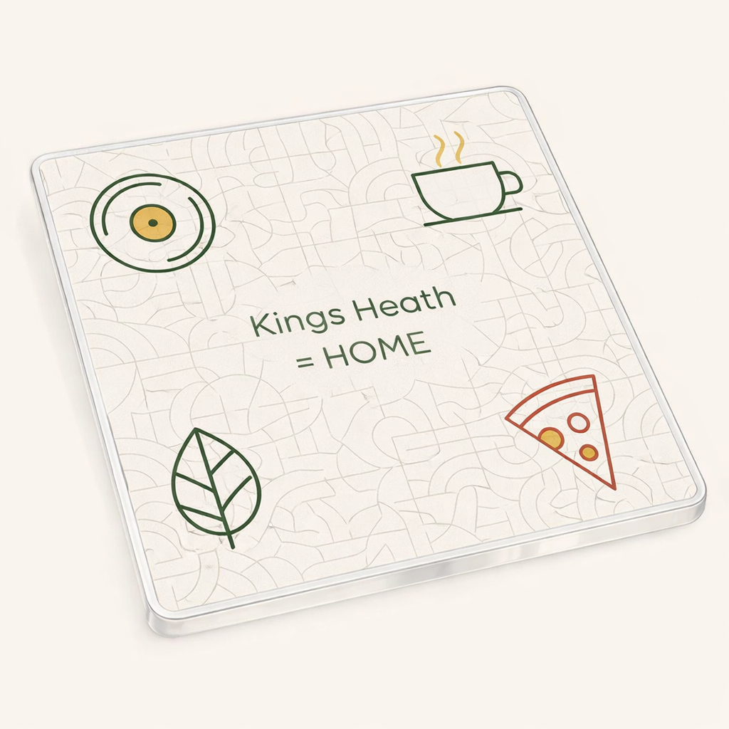 Kings Heath - Coaster - Geometric Lines - Local Icons