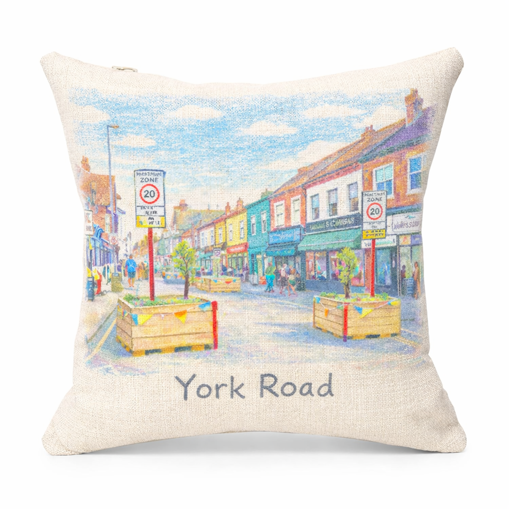 Kings Heath - Cushion - Artistic Illustration Design - York Road