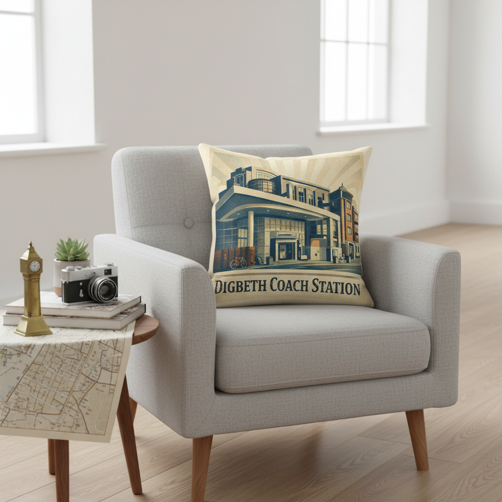 Digbeth - Cushion - Vintage Vibes Design - Digbeth Coach Station