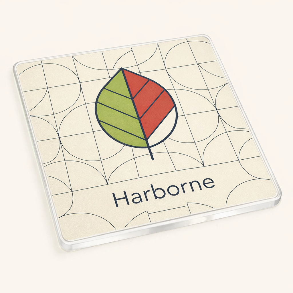 Harborne - Coaster - Geometric Lines - Leaf
