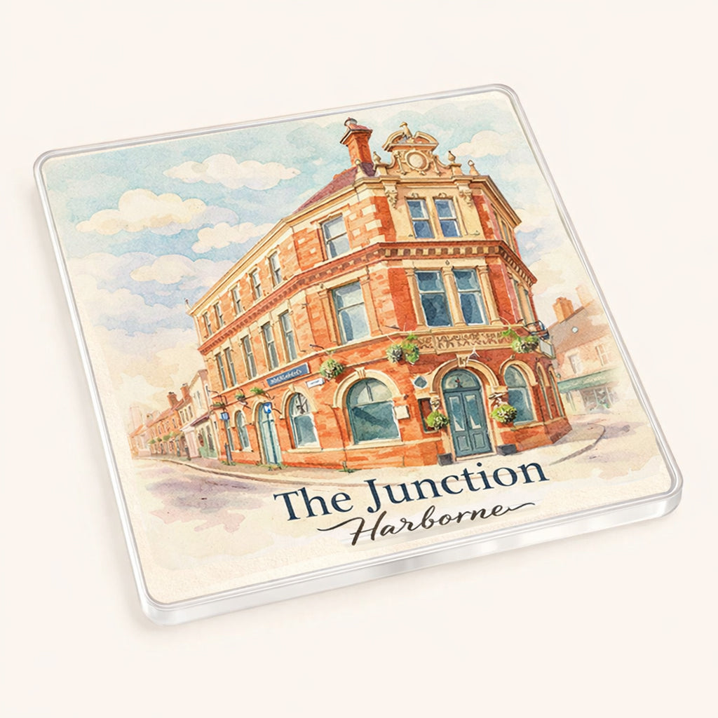 Harborne - Coaster - Soft Watercolours - The Junction Pub