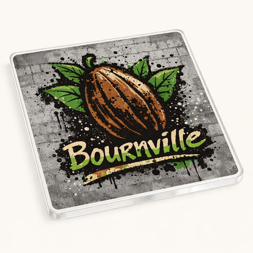 Bournville - Coaster - Urban Street Art - Cocoa Bean