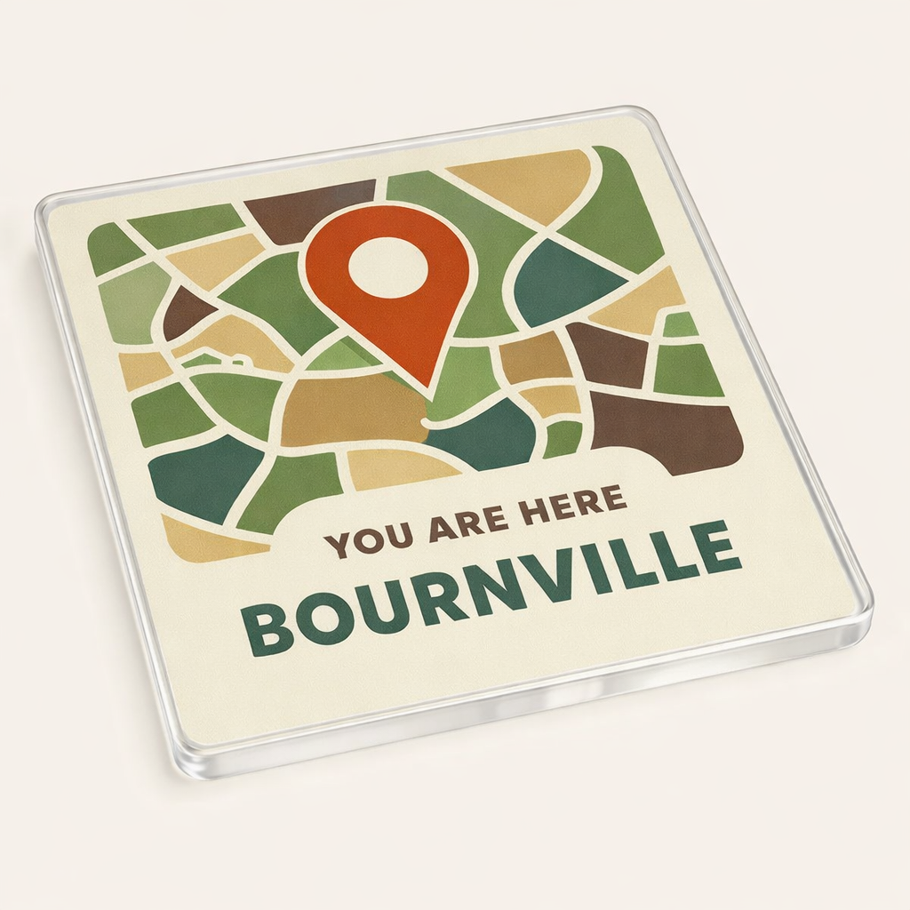 Bournville - Coaster - Mid-Century Retro - Location Pin