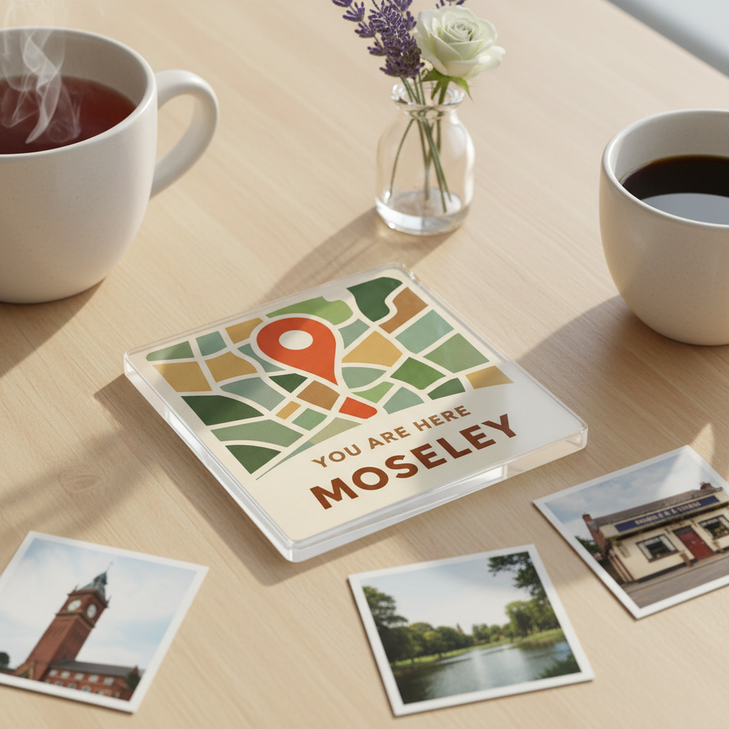 Moseley - Coaster - Mid-Century Retro - Location Pin