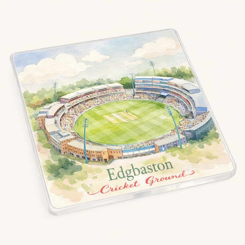 Edgbaston - Coaster - Soft Watercolours - Edgbaston Cricket Ground