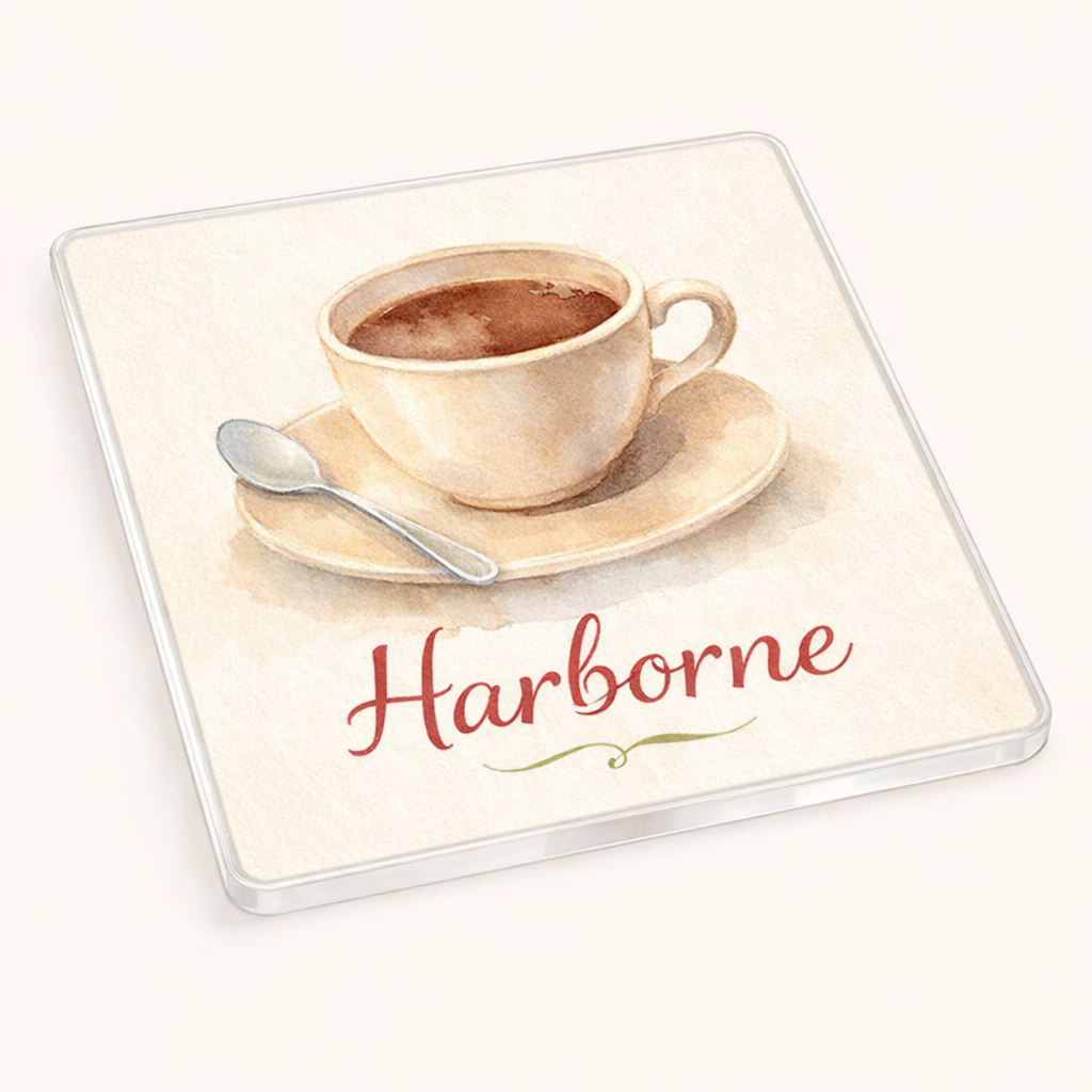 Harborne - Coaster - Soft Watercolours - Coffee Cup