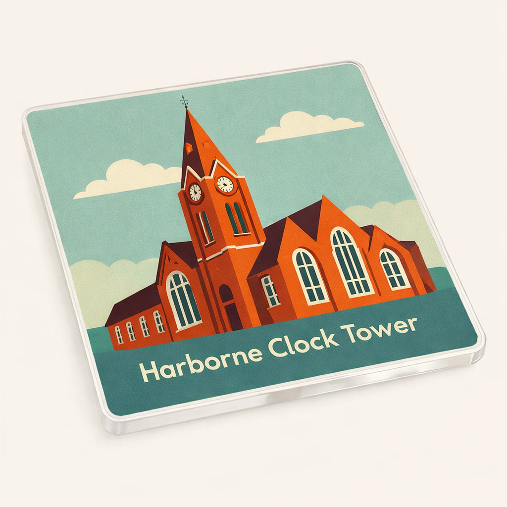 Harborne - Coaster - Mid-Century Retro - Harborne Clock Tower