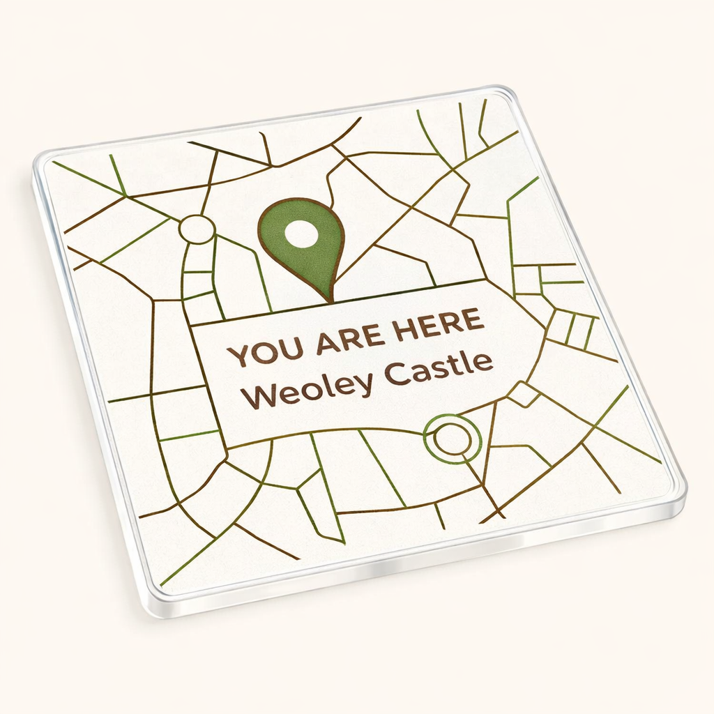 Weoley Castle - Coaster - Geometric Lines - Location Pin