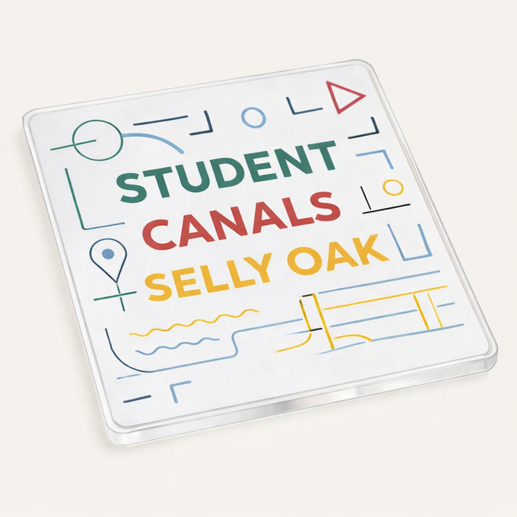 Selly Oak - Coaster - Geometric Lines - Word Stack