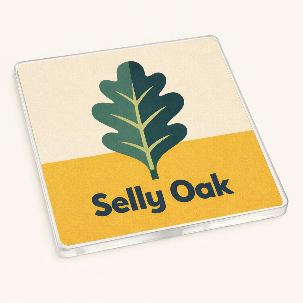 Selly Oak - Coaster - Mid-Century Retro - Leaf