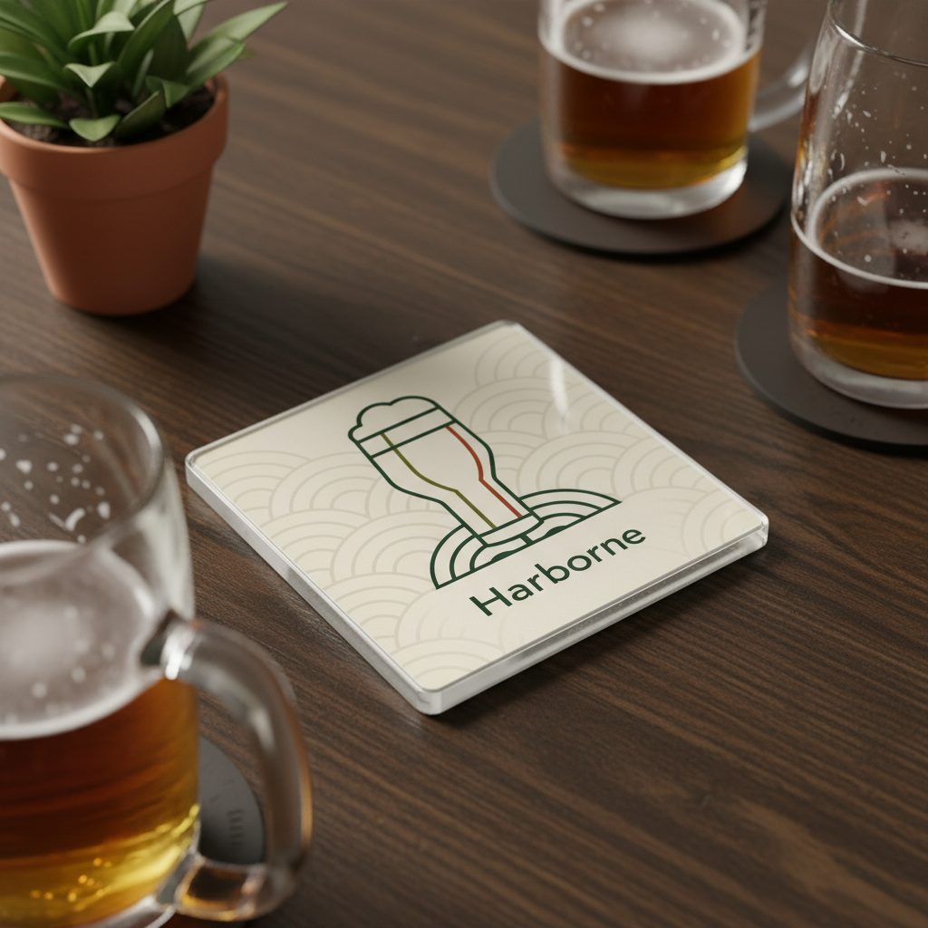 Harborne - Coaster - Geometric Lines - Beer Glass