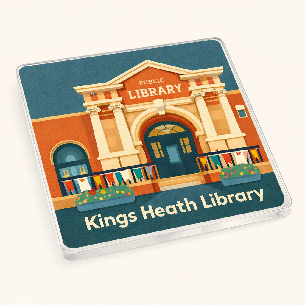 Kings Heath - Coaster - Mid-Century Retro - Kings Heath Library