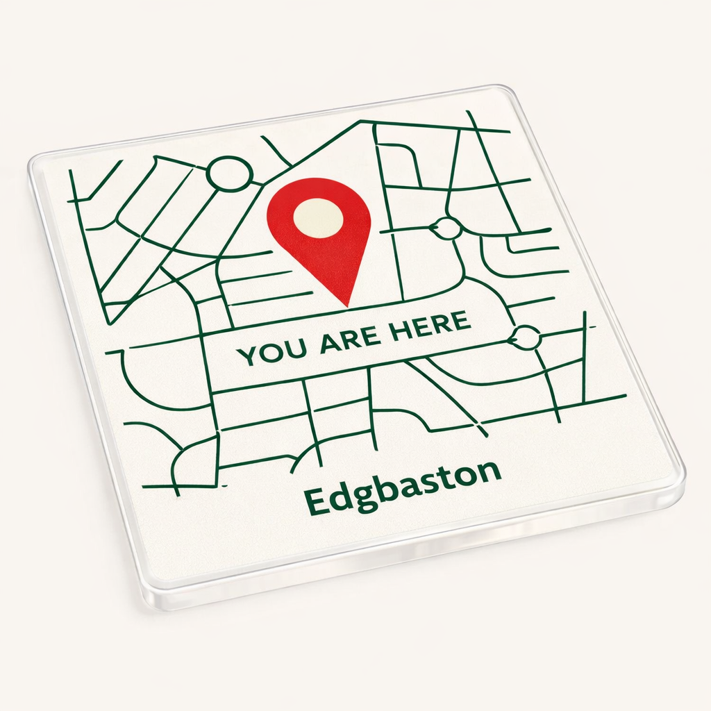 Edgbaston - Coaster - Geometric Lines - Location Pin