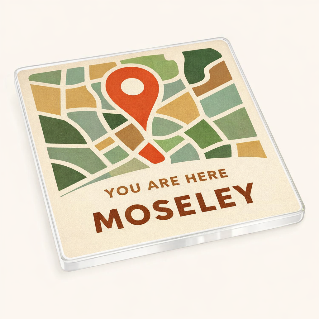 Moseley - Coaster - Mid-Century Retro - Location Pin