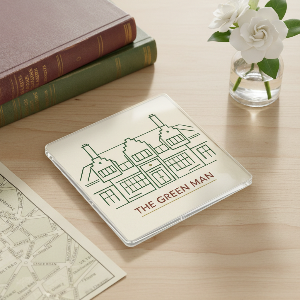 Harborne - Coaster - Geometric Lines - The Green Man Pub