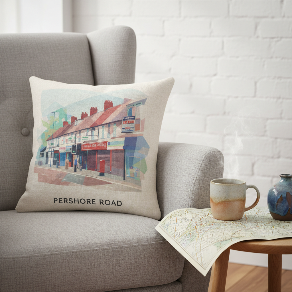 Stirchley - Cushion - Vibrant Geometry Design - Pershore Road