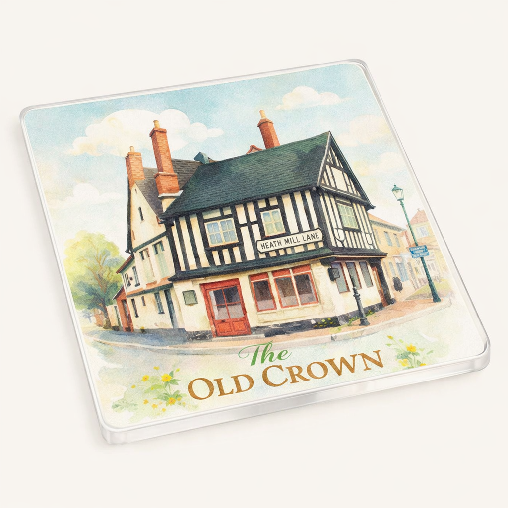 Digbeth - Coaster - Soft Watercolours - The Old Crown Pub