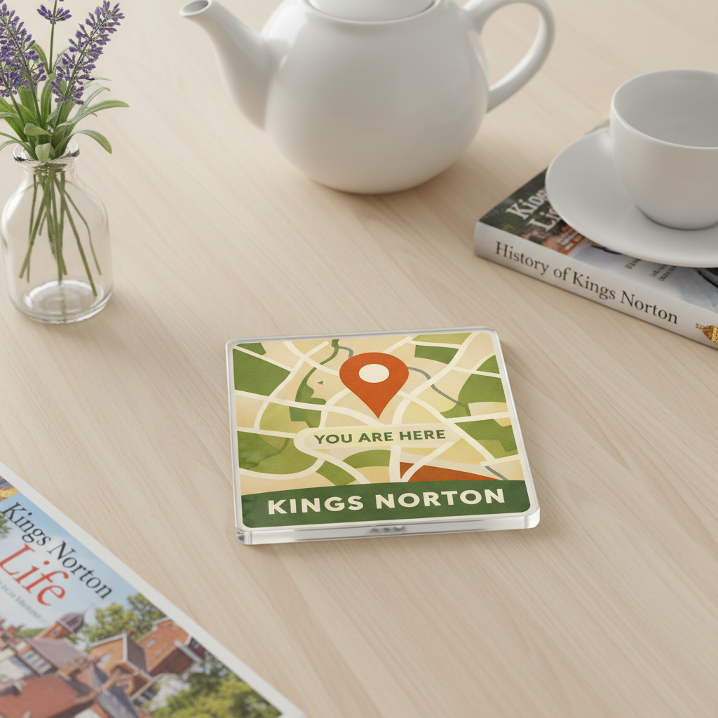 Kings Norton - Coaster - Mid-Century Retro - Location Pin