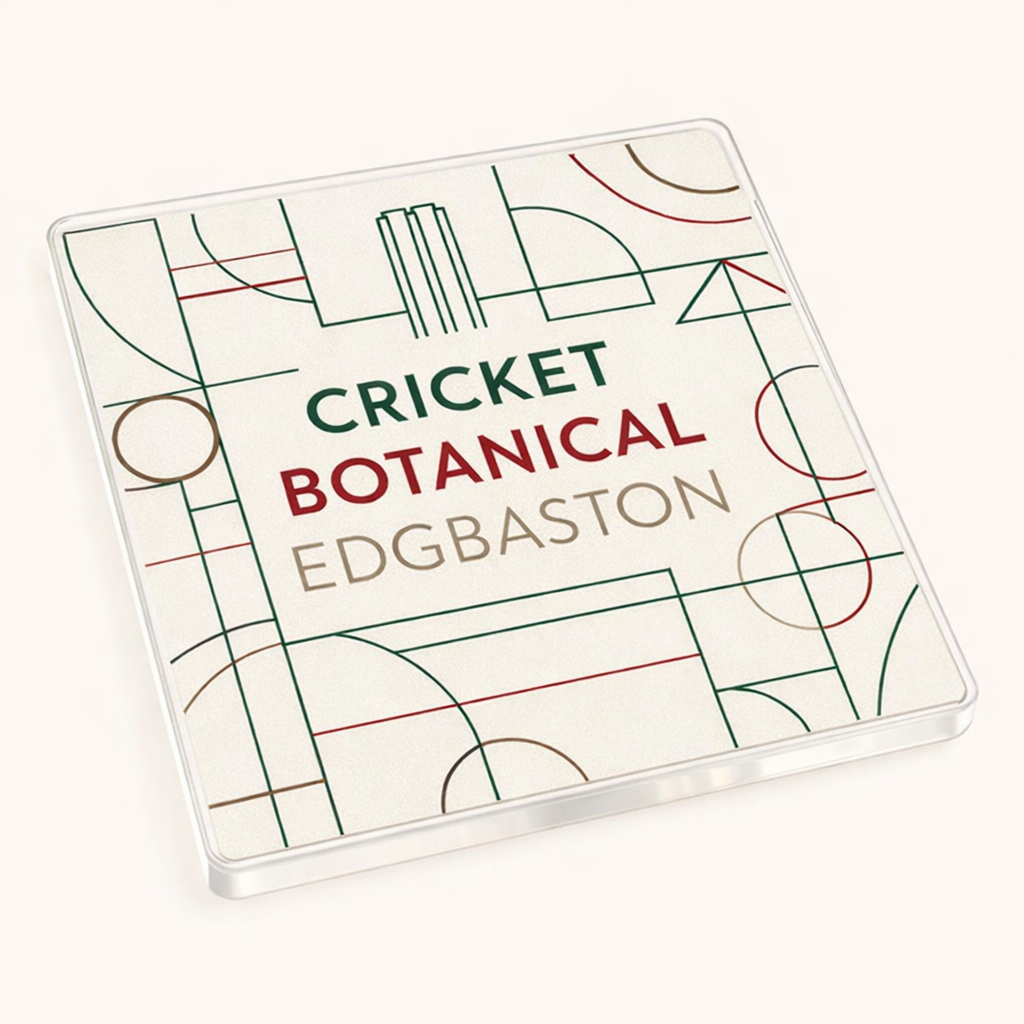 Edgbaston - Coaster - Geometric Lines - Word Stack